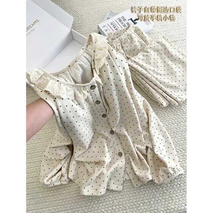 Comfort for Homewear Long Sleeve Pajamas Autumn Sleepwear Women Soft 2 Piece Pyjamas Nightwear Home Clothes Loungewear Suit