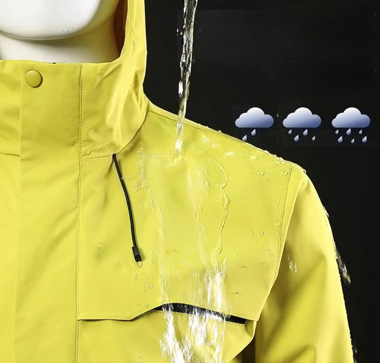 2026 Spring New Arrival Men's Long-Sleeve Hooded Jacket, Zip-Up Windbreaker, Available in Gray, Green, Black, and Blue.
