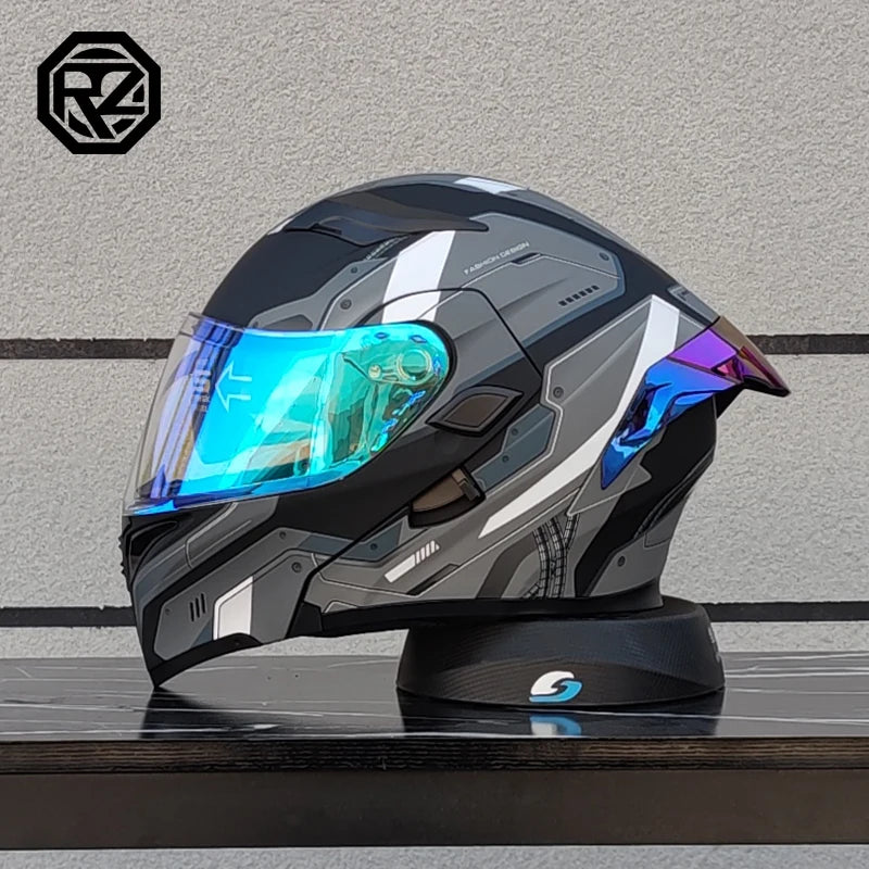 ORZ's latest high-quality modular flip helmet cascos para motos motorcycle dual lens full helmet capacity DOT approved