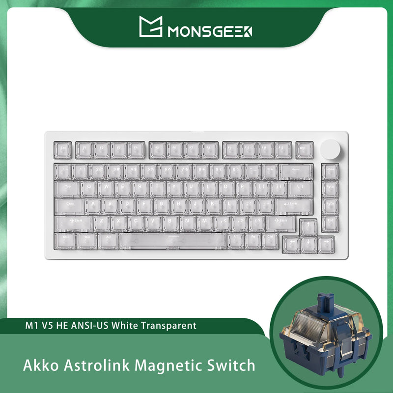 Akko MONSGEEK M1 V5 HE Magnetic Switch Keyboard 75% Rapid Trigger RT0.005mm 8K Polling Rate RGB Aluminum Gaming Keyboard Gasket