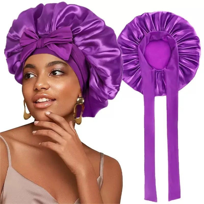 Satin Bonnet Silk Bonnet Adjustable Bonne For Sleeping Hair Bonnet With Tie Band Bonnets For Women Men