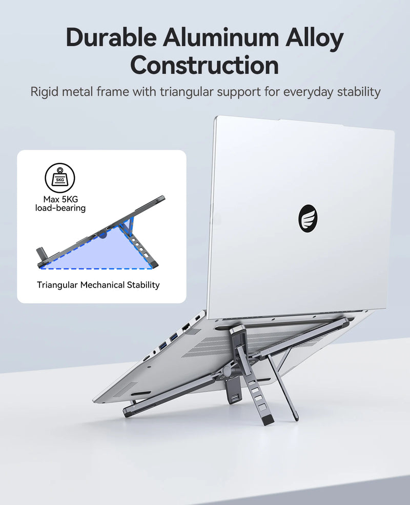 ORICO 3 in 1 Portable Laptop Aluminum Stand For Macbook Air Pro Foldable Notebook Macbook Pro Tablet Phone Stand Free Bag