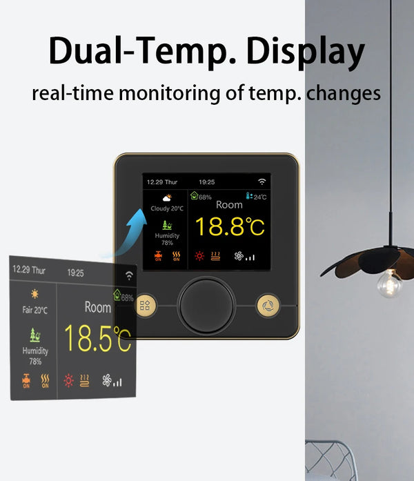 ឧបករណ៍វាស់សីតុណ្ហភាព Smart Tuya WiFi ឧបករណ៍ចាប់សញ្ញាសំណើម ឧបករណ៍បញ្ជាសីតុណ្ហភាព ទឹក អគ្គិសនី ឡចំហាយឧស្ម័ន Alexa Google Yandex