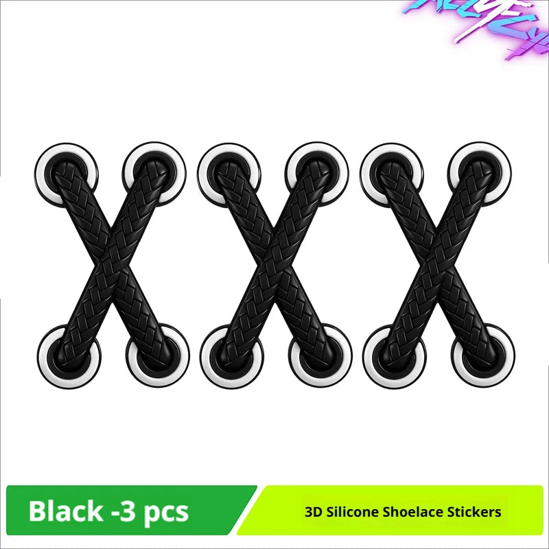 SEAMETAL 1/3pcs Universal Car Motorcycle Decals PVC Funny Cross Shoelaces Adhesive Decorative Stickers for Car Styling Accessory
