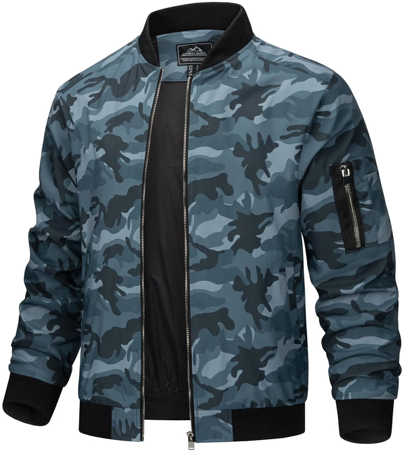 TACVASEN Men's Lightweight Windbreaker Bike Jacket Spring Autumn Casual Zip Up Coat With Pockets Fashion Streetwear Outerwear