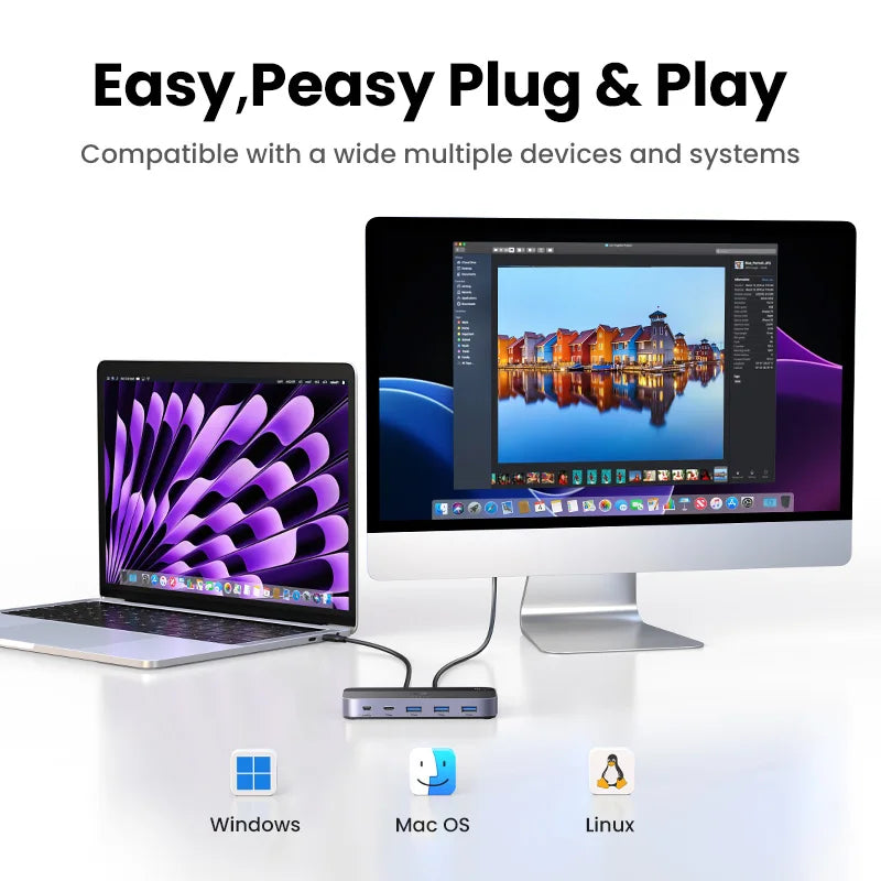 UGREEN 10Gbps USB C Switch USB C 3.2 Switcher for PC Keyboard, Mouse, Printer and Scanner 2 PCs Sharing 4 Devices USB Switch