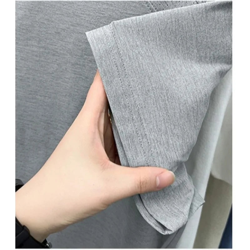 Quick-Dry T-Shirt with Laser Perforated & Mesh Panel Design, Crew Neck Short Sleeve, Breathable Antibacterial Cooling Casual