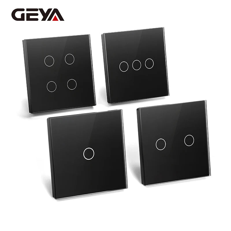 GEYA Wifi 1/2/3Gang កុងតាក់ប៉ះឆ្លាតវៃ Tuya កុងតាក់ជញ្ជាំងភ្លើងសម្រាប់ Alexa Google Voice Control ត្រូវការខ្សែអព្យាក្រឹត