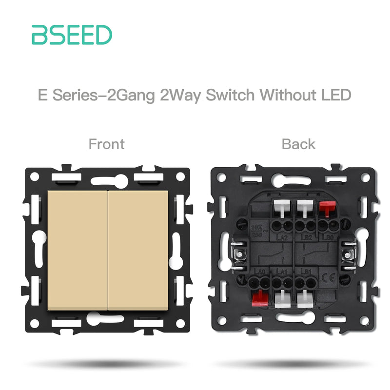 BSEED 1/2Gang Button Light Switch Function Part Glass Frame Only Light Switch Wall Power Scoket DIY Parts Free Combination 86mm