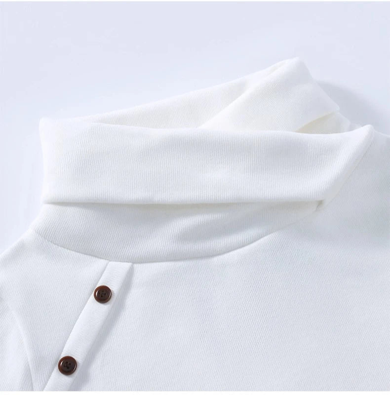 Winter Men's White Turtleneck Sweater, British-style Black Pullover, Asian Sizes M-4XL. New 2026