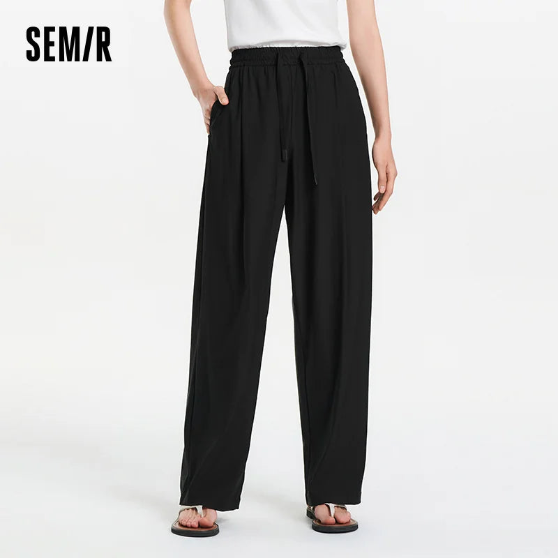 Semir Women Pants UV 2026 Protection Cooling Quick Dry Pleated Wide Leg Urban Casual Everyday Style Soft Comfortable