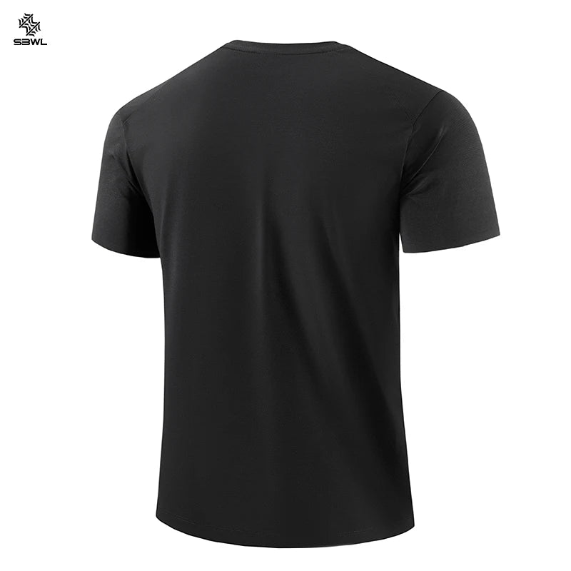 SBWL 2026 Summer men's new high quality outdoor fitness running breathable T-shirt fashion light fast dry short sleeve Tops