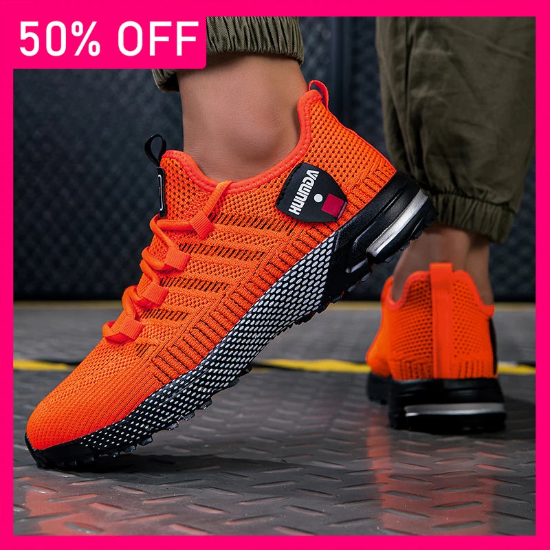 Men Sports Shoes Trend Mesh Breathable Leisure Lace Up Soft Soled Sports Shoes 2026 New Comfortable Versatile Tennis Shoes