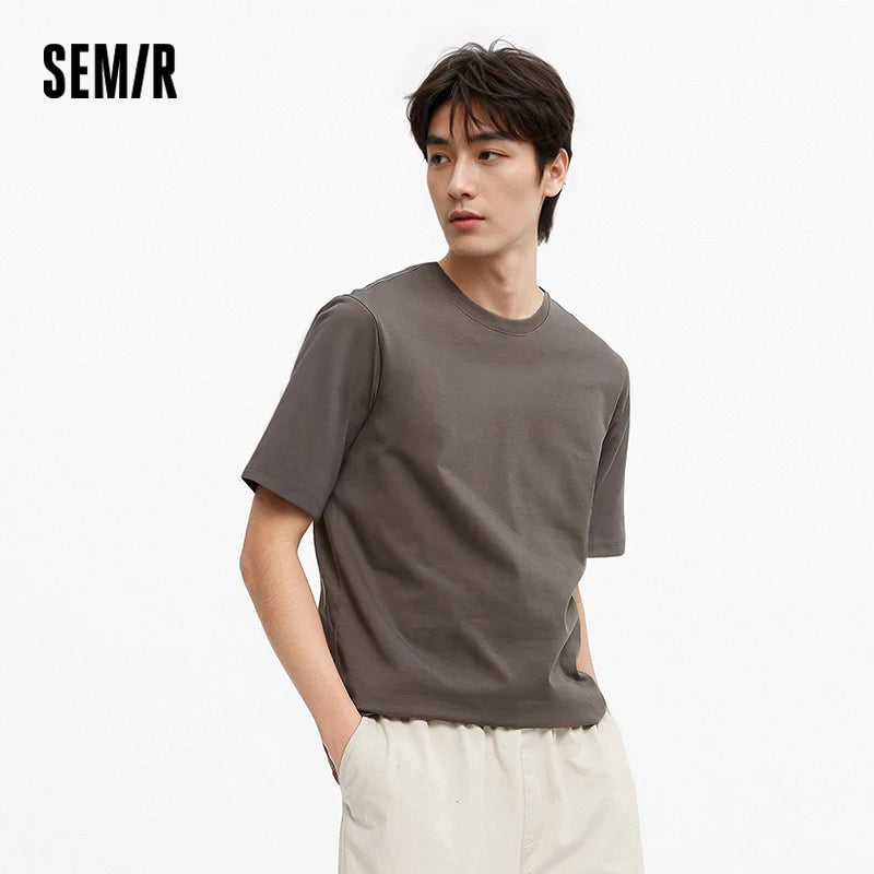 Semir Men's O-Neck T-Shirt Summer 2026 Cool Feeling Solid Casual Top for Comfortable Wear