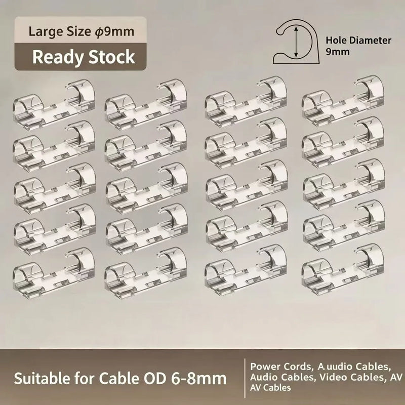 Desktop Cable Organizer with Adhesive Backing for Self-Adhesive Storage of Network Cables, Data Cables, and Fixed Wiring, a Magi