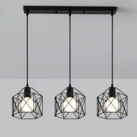JOYINLED 1/3 Heads Simple Black Pendant Ceiling Light Industry Hanging Lampshade for Bedroom Kitchen Balcony Decorative Lighting