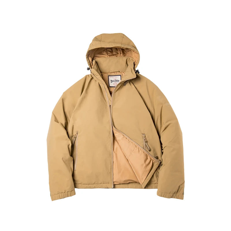 អាវក្រៅ Maden Casual 90% White Duck Down Jacket មានក្រណាត់ក្រាស់ ការពារខ្យល់ និងកម្តៅ អាវក្រាស់សម្រាប់រដូវរងារបស់បុរស