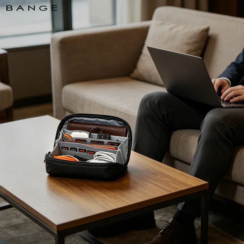 BANGE Portable Digital Pouch Organizer Bag Waterproof Small Electronics Organizer Pouch for Cables, Phone and Switch Game Card