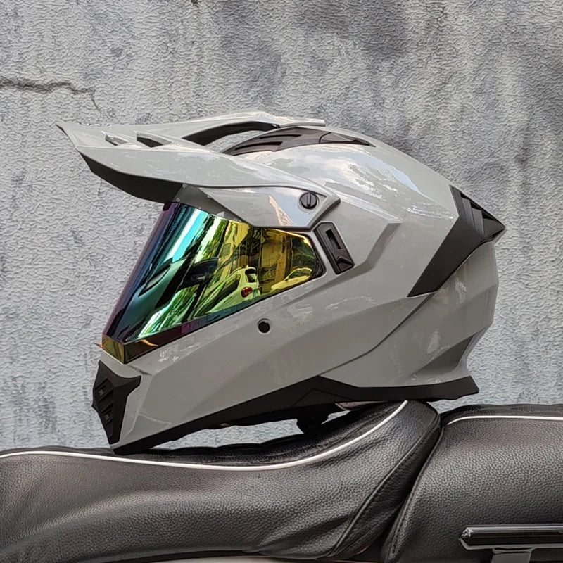 ORZ off-road ATV motorcycle helmet certified with brown lens, full face CASCO off-road motorcycle anti glare