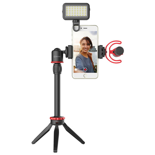 BOYA BY-VG350 Shotgun Condenser Microphone BY-MM1+ LED Light Tripod Phone Kit For Smartphone iphone Vlogging Live Outdoor Video Default Title
