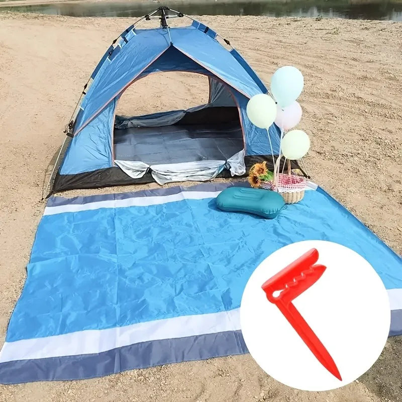 4pcs Outdoor Anchor Stakes Clips Picnic Blanket Holder Beach Towel Sand Pegs,for Picnic Blankets Beach Towels and Camping.