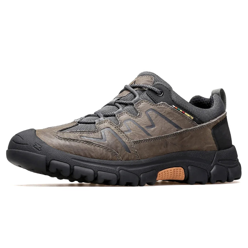 HUMTTO Hiking Shoes Men Genuine Leather Men's Sports Shoes Non-slip Winter Outdoor Safety Sneakers Breathable Trekking for Boots