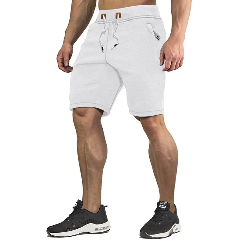 TACVASEN Summer Cotton Running Track Shorts Mens Casual Jogger Shorts Elastic Waist Athletic Workout Zipper Pockets Short Pants