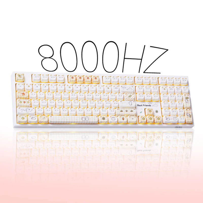 Akko 5108 V5 Mechanical Keyboard MAO Shiny Kitten Keycap 108-Key Full Size Per-Key Flex-Cut Hot Swap 8K RGB Tri-mode Keyboard