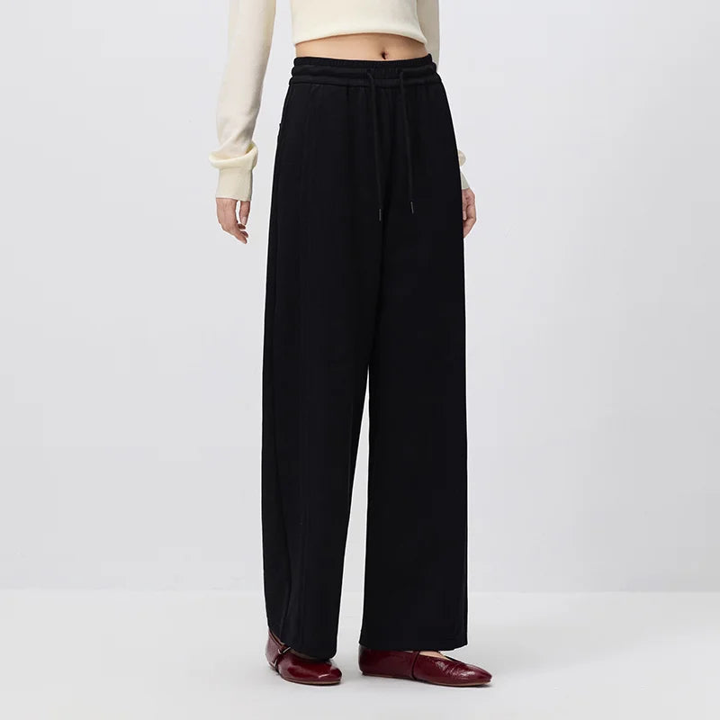 Semir Women Pants HighWaist Solid Wide Leg Loose Fit 2026 Autumn Minimal Leg Lengthening Urban Casual Everyday Trousers