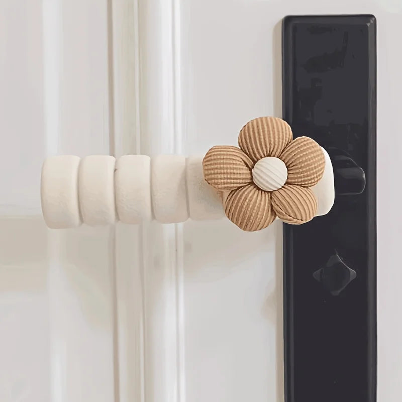 1PC Anti-Static Floral Door Handle Cover Silent Anti-Collision Door Protector,Anti-collision Decorative Door Handle Cover.