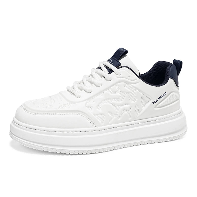 Men's flat casual shoes four seasons breathable light thick-sole non-slip comfort outdoor running sneakers fashion walking shoes