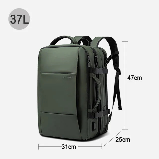BANGE Aesthetic Men Business Backpack School Expandable USB Bag, Large Capacity 17.3 Laptop Waterproof Fashion Travel Backpack