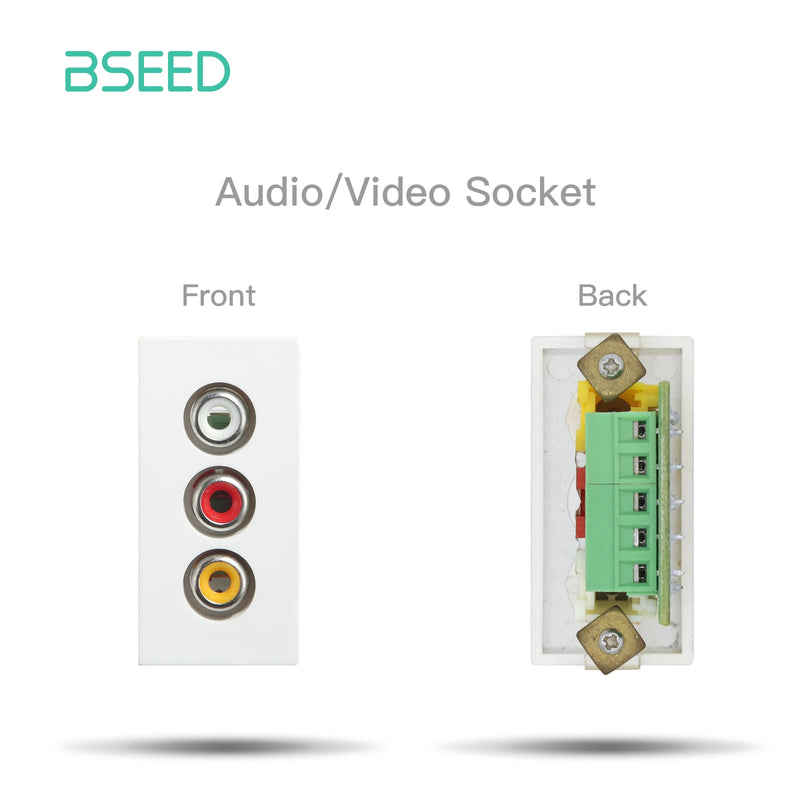 BSEED Wall Internet Cat5 Socket Plastic Frame Parts USB Charge Port TV Satellite Interface Function DIY Combination