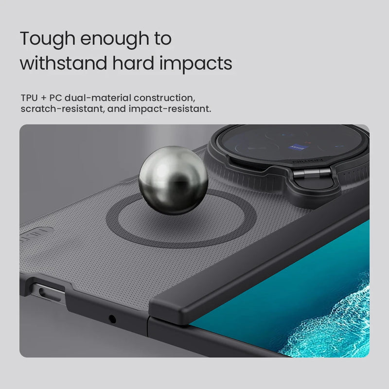 NILLKIN Magsafe Case For Vivo X Fold 6 Frosted Shield Pro Magnetic Wireless Charging Back Cover Anti Shockproof for Vivo Fold 6