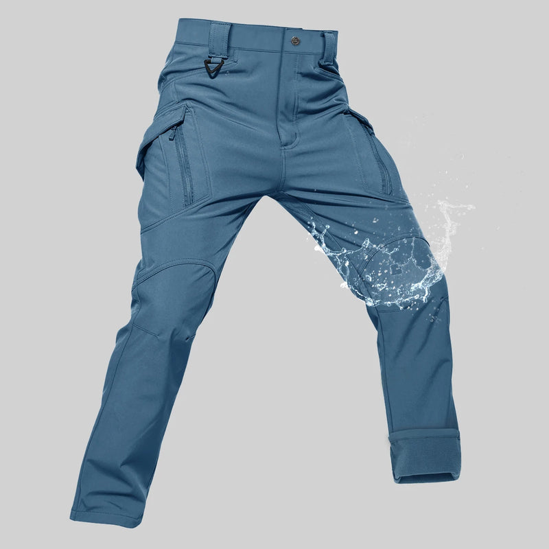 TACVASEN IX9 Winter Softshell Thermal Hiking Pants Work Pants Mens Fleece Cargo Pants Waterproof Warm Outdoor Male Trousers