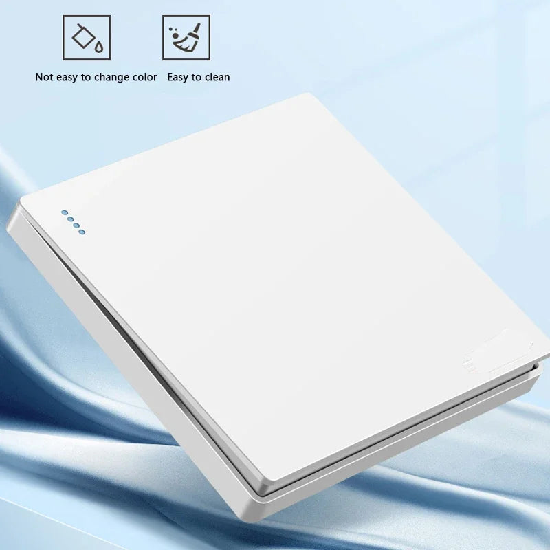 Depoguye White wall power button, international general button light switch, household bedroom switch with socket 220V 86mm*86mm