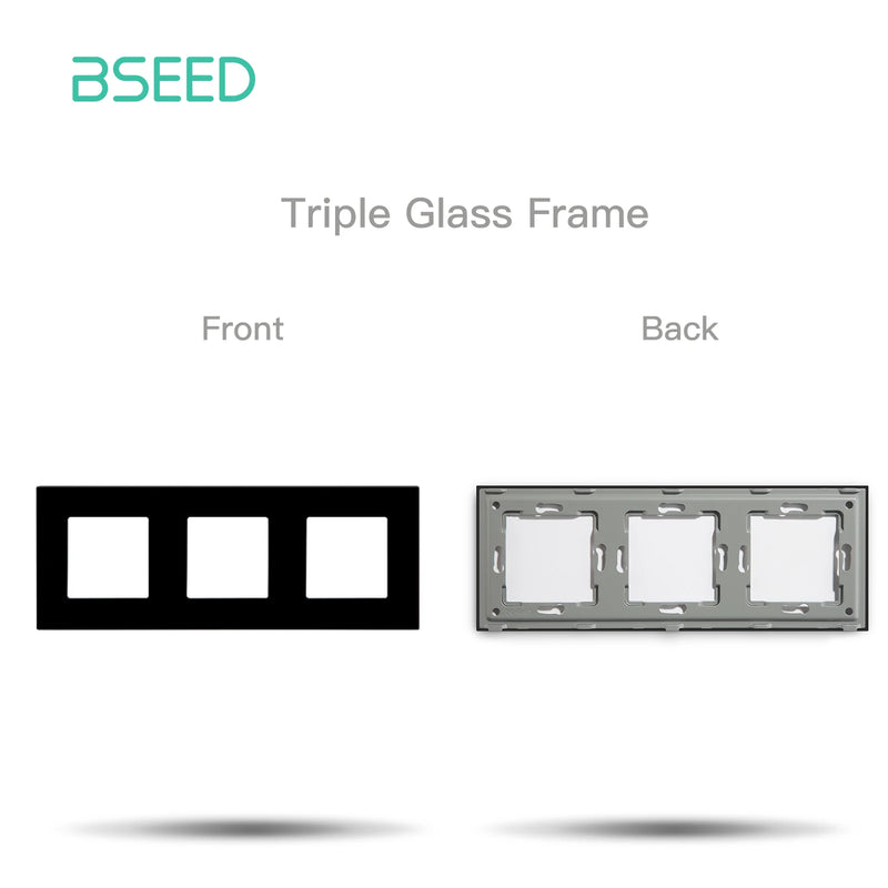 BSEED WIFI Touch Light Switch Part Smart Wifi Switch Function DIY Part EU Wifi Socket Outlets Parts Glass Panel Only Black