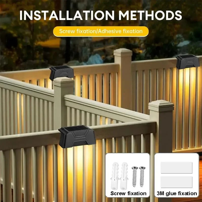 4/12/16 Pcs LED Solar Lights Outdoor IP65 Waterproof  Decorative Lamp Wall Stairs Atmosphere Light for Fence Garden Decor