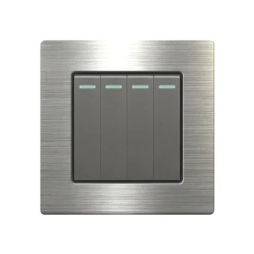 Metal grey Eu wall light switch,Stainless steel universal usb rechargeable electrical socket,220V dimmer speed control switch