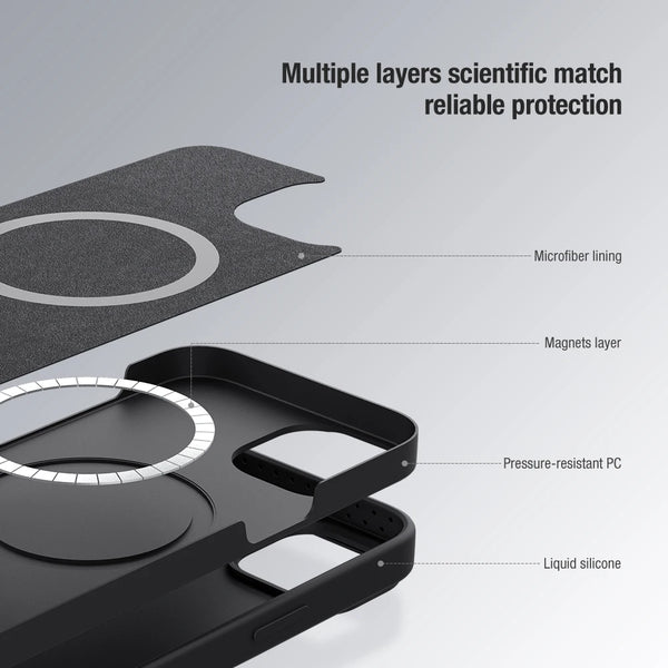 For iPhone 14 Pro Max Magnetic Case NILLKIN CamShield Silky Liquid Silicone Slide Camera Protection Cover For iphone 14/14 Pro