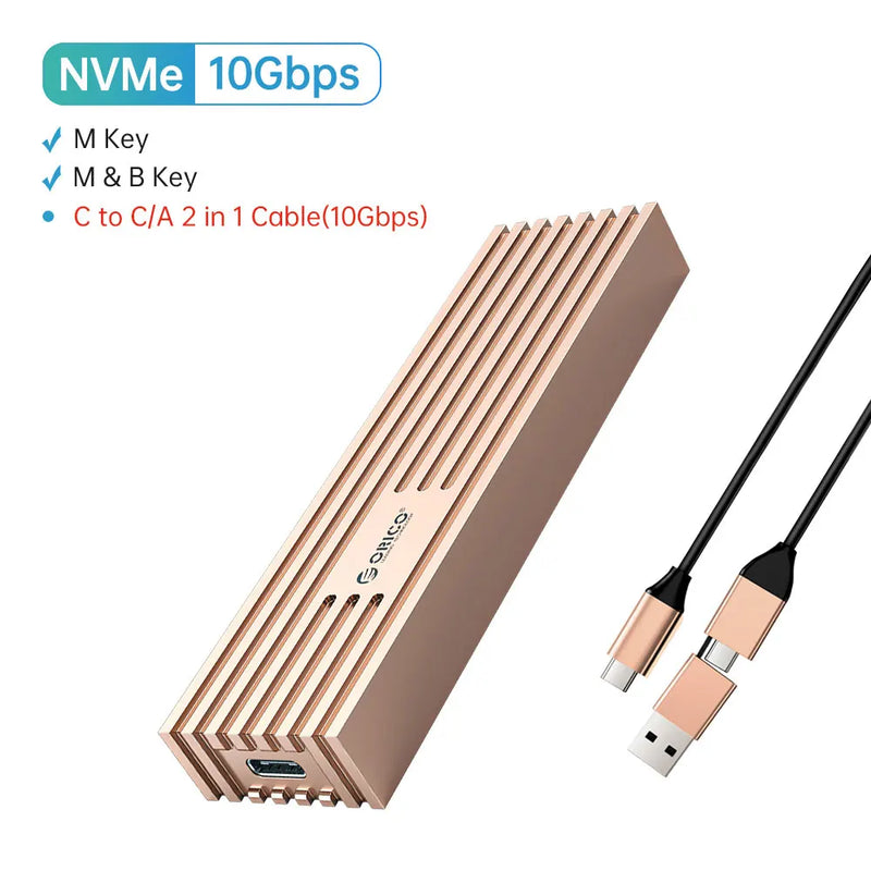 ORICO M2 NVMe Case 10Gbps M.2 to USB Type C 3.1 SSD Adapter for NVME PCIE M-key SSD Disk Box Aluminum Alloy M.2 SSD Case