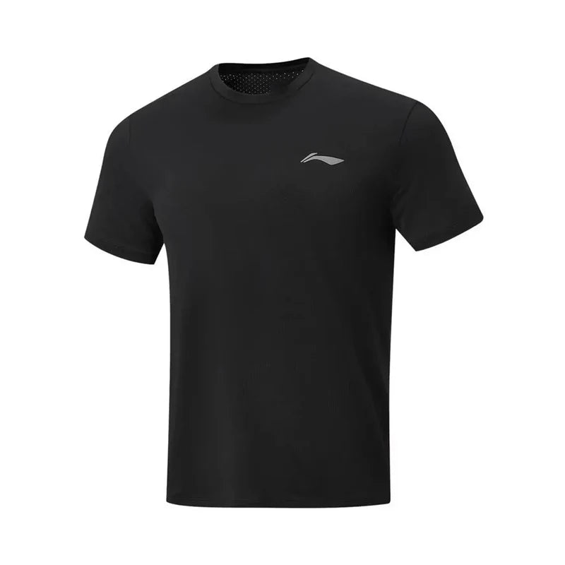 អាវយឺតរត់បុរស Li-Ning LN AIR DRY កមូល មានខ្យល់ចេញចូលបានល្អ មានផាសុកភាព និងឆ្លុះបញ្ចាំងពន្លឺ អាវយឺត LiNing Sport ទំហំធម្មតា ATSW505