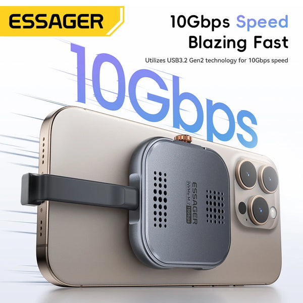 Essager Magnetic Hard Drive Enclosure Tpye C M.2 2230 NVME SSD Docking Station USB3.2 Gen2 10Gbps Speed for Phone Tablet Laptop