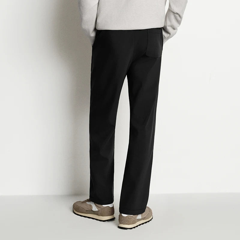 Semir Casual Pants Men Three-Resistant Soft Shell Fleece Lined Straight Leg 2025 Winter New Long Pants Commuting Basic Versatile