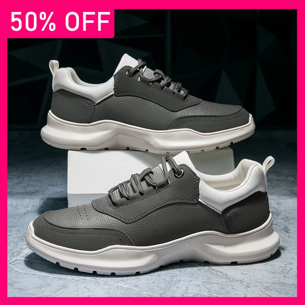 Men Sneakers High-quality Leather Comfort Wear-resistant Daily Commuting Leisure Shoes New Flat Bottom Anti Slip Fitness Shoes