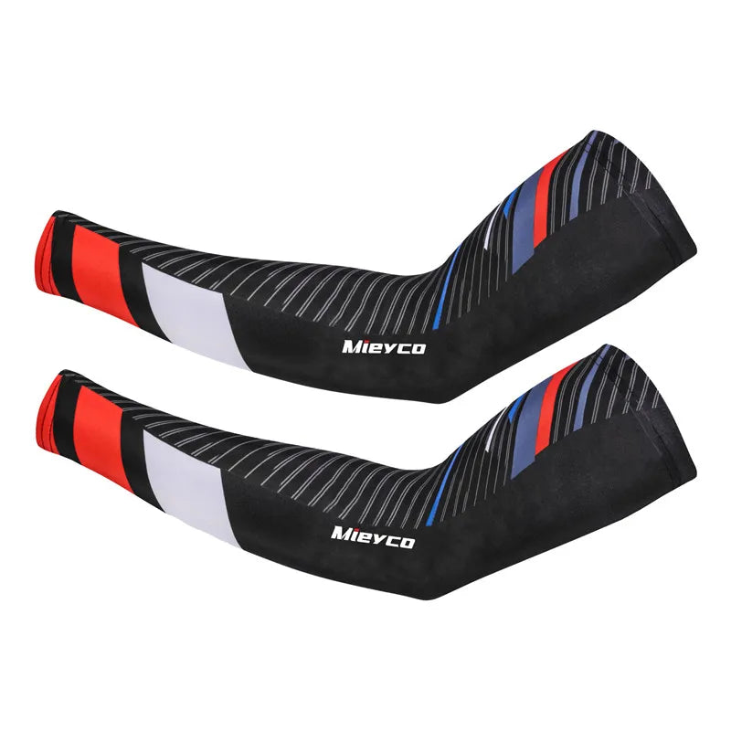 Mieyco Ice Fabric Arm Sleeves UV Protection Breathable Quick Dry Cooling Sun Protection for Cycling Running Fitness Basketball