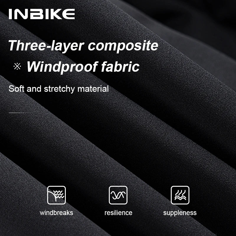 INBIKE Men's Winter Cycling Bike Jackets Windproof Softshell Thermal Bicycle Clothing for Men Warm Fleece Road Bike Windbreaker