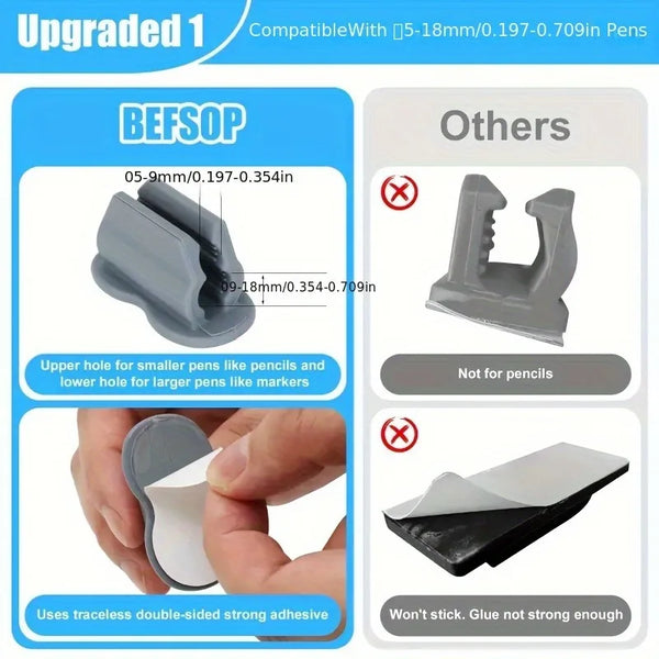 1/2pcs Upgraded Silicone Pen Holders, Adhesive Organizer for Desk and Wall, Office and Home Study Storage Accessories.