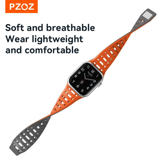 PZOZ Magnetic Silicone Strap For Apple Watch Ultra 2 3 49mm 45mm 44mm 42mm Strap for IWatch Series 11 10 9 8 Magnetic Strap