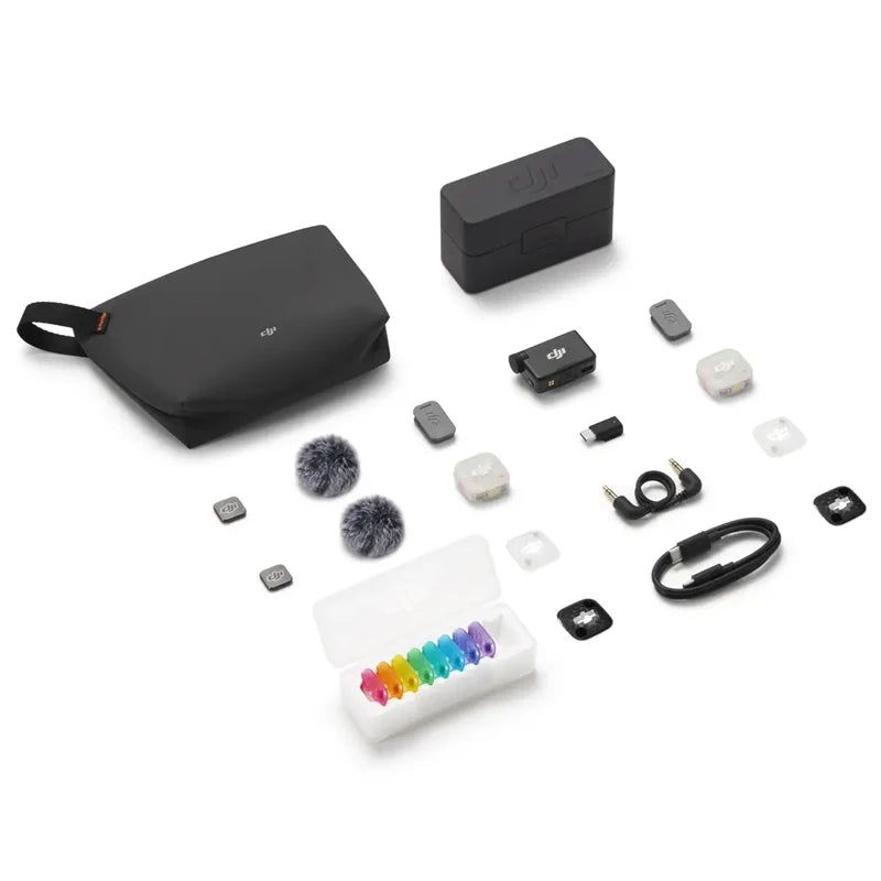 DJI Mic Mini 2S Wireless Microphone 28-Hour Internal Storage, 32-bit Float Internal Recording Two-Level Al Noise Canceling